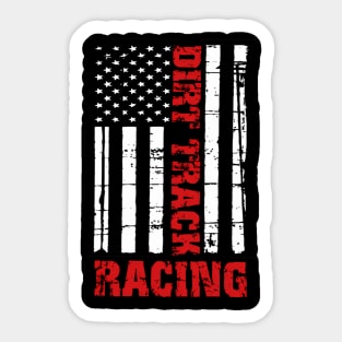 Dirt Track Racing American Flag Race Car Racecar Sticker